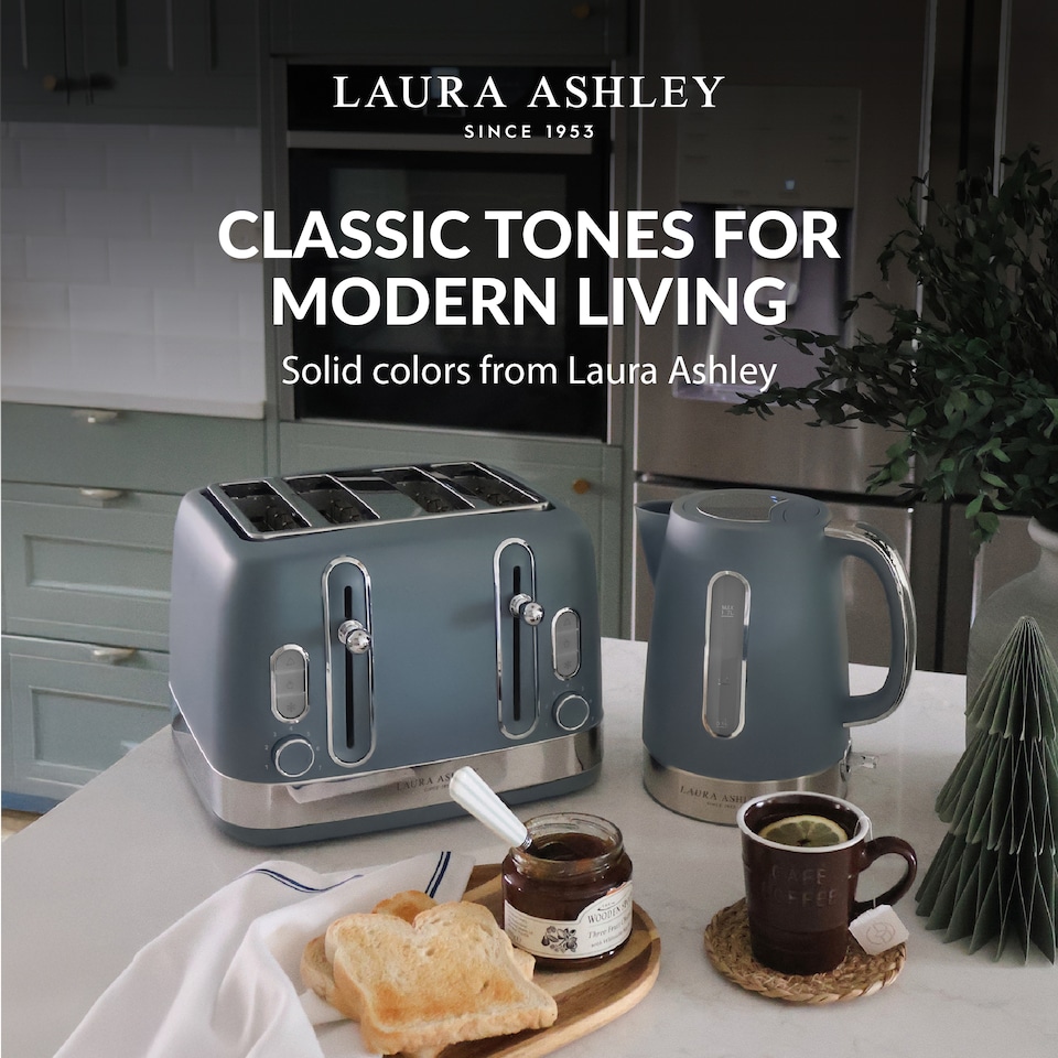 image 1 of Laura Ashley - Dark Slate 4 Slice Toaster - 7 Browning Levels - 1850W