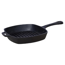 Buckingham Pre-Seasoned Cast Iron Square Grill Skillet Pan  26 cm