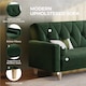 image 6 of Yaheetech Velvet Convertible Sofa Bed with 2 Bolster Pillows-Green