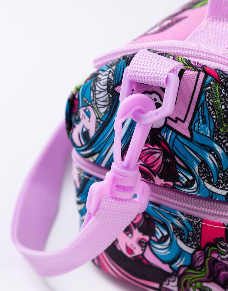 image 1 of Monster High Girls Pink Ghoul Spirit Lunch Bag | Colourful Snack Pot & Bottle Set | Adjustable Strap & Carry Handle | Back to School Cartoon Accessories | Monster High Merch