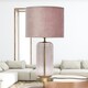 image 3 of First Choice Lighting Walpole Blush Glass and Antique Brass 49cm Table Lamp with Pink Velvet Shade Bronze | Pink