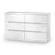 image 1 of Chic White High Gloss 6 Drawer Wide Chest