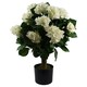 image 1 of 70cm Artificial White Bush Hydrangea Plant Potted