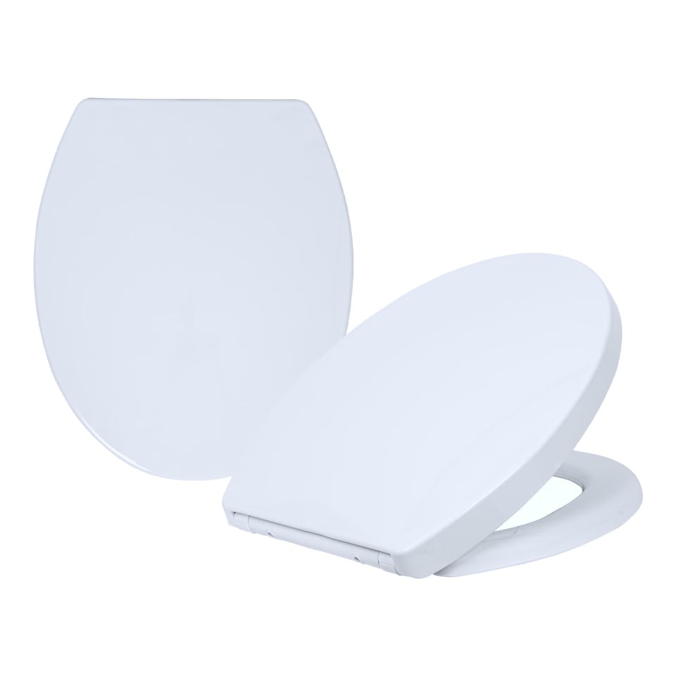 image 1 of Harbour Housewares Round Soft Close Toilet Seat - White - Pack of 2 | White | White