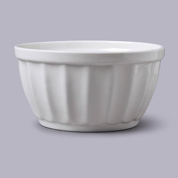 WM Bartleet & Sons Porcelain Large Fluted Bowl 1.2 litre in White