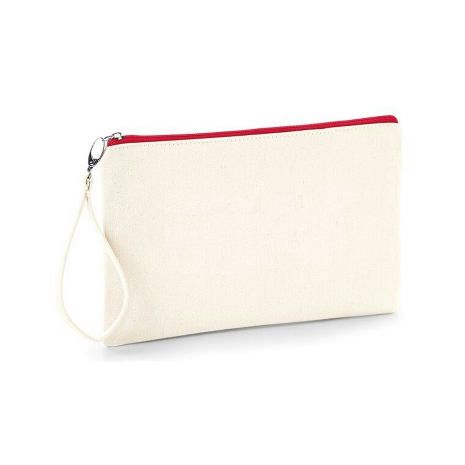image 1 of Westford Mill Canvas Wristlet Pouch - Natural/Red - One Size Cream