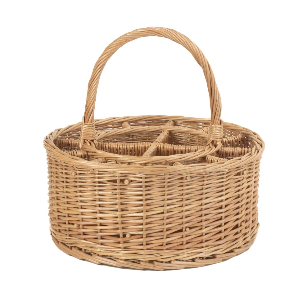image 1 of Wicker Garden Picnic Basket Complete with 12 Glasses