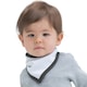 image 2 of Babybugz Baby Plain Bandana Bib - White/Black - One Size