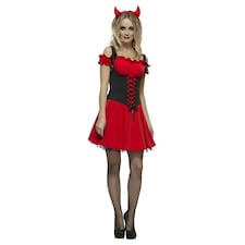 Fever Womens/Ladies Wicked Devil Costume Set - Red - S S