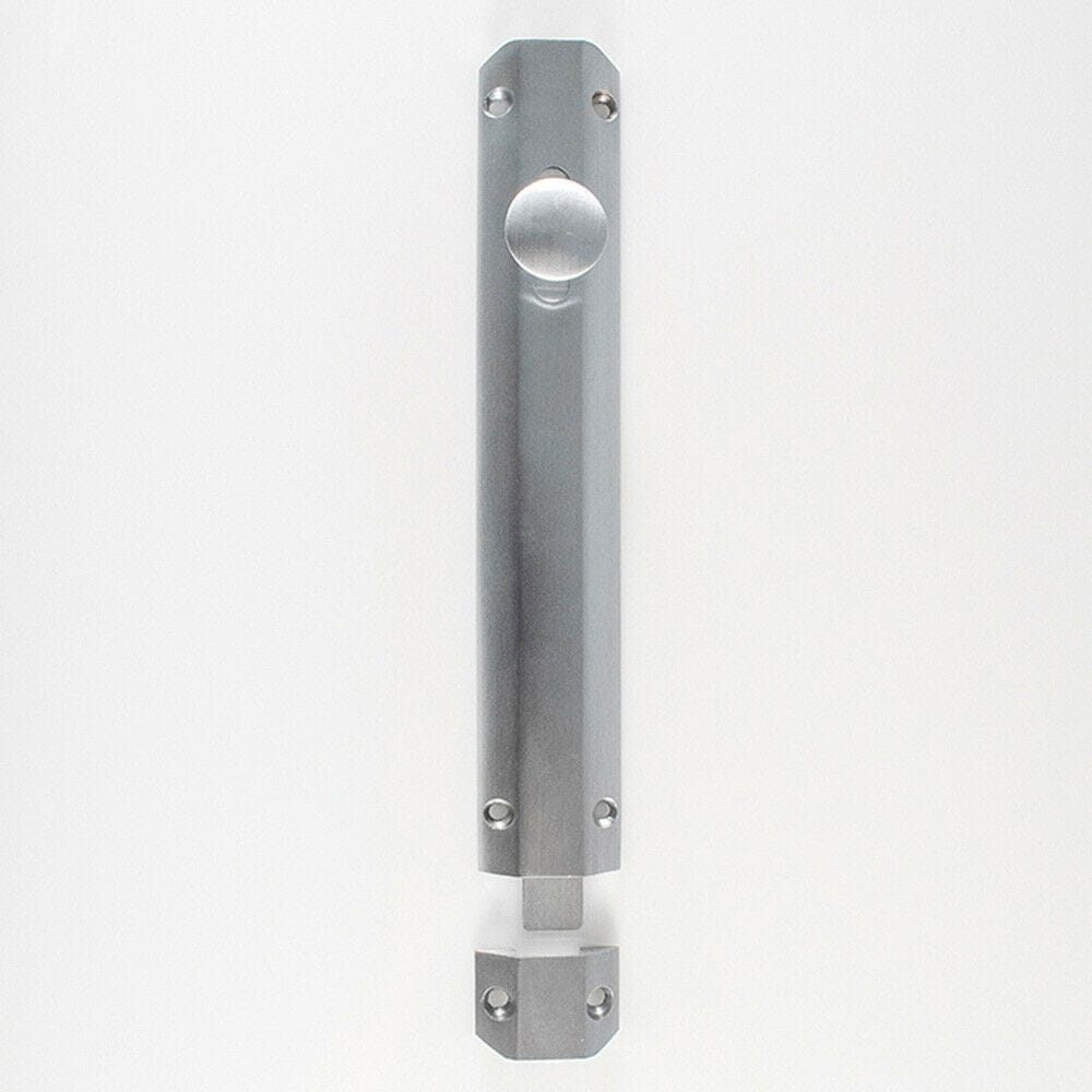 Loops Surface Mounted Flat Sliding Door Bolt Lock 202 x 36mm Satin Chrome