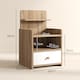 image 5 of HOMCOM Bedside Table, Bedside Cabinet with Drawer, Modern Side Table with Shelf for Bedroom, Living Room, Natural Wood Effect