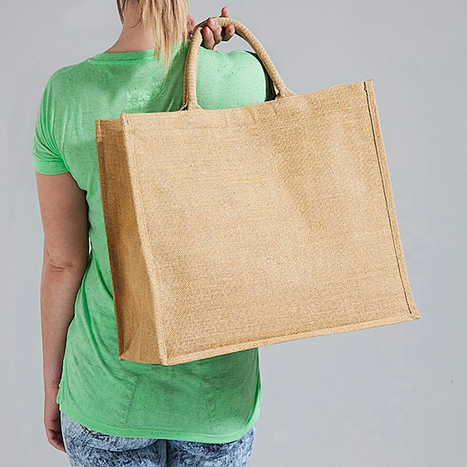 image 1 of Westford Mill Jumbo Jute Shopper Bag (29 Litres) - Natural - One Size