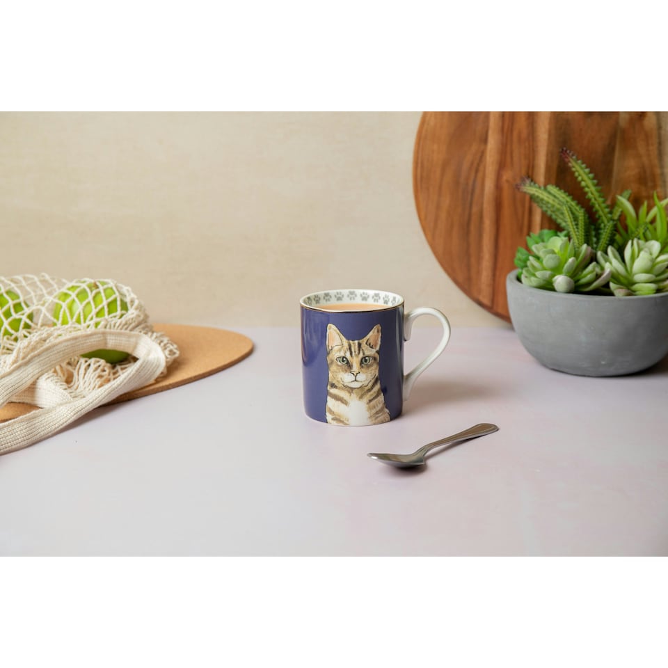 image 1 of Mikasa Cat Straight-Sided Porcelain Mug, 280ml | Purple