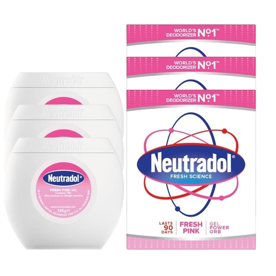 Neutradol Fresh Pink Gel Power Orb Air Freshener 135g Pack of 3