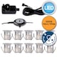 image 9 of Set of 10 - 30mm IP67 Warm White LED Decking Kit with Photocell | Chrome | Clear | 10