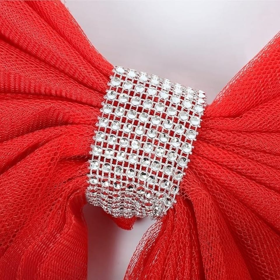 image 1 of Red Door Bow – Decorative Bow for Christmas, Weddings, and Seasonal Décor