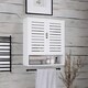 image 7 of Wooden Bathroom Wall Storage Cabinet Organiser White White