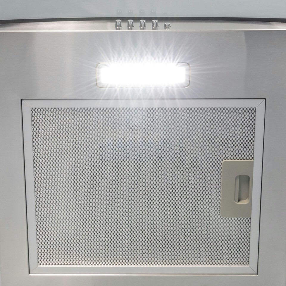 image 1 of SIA CGH60SS 60cm Stainless Steel Curved Glass Chimney Cooker Hood Extractor Fan
