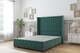image 1 of Sloomy Rutherford Emerald Plush Divan Bed Base No Drawers With 54 Inch Wingback Headboard & 12 Inch Matching Footboard | Green | Emerald | Small Double | 1