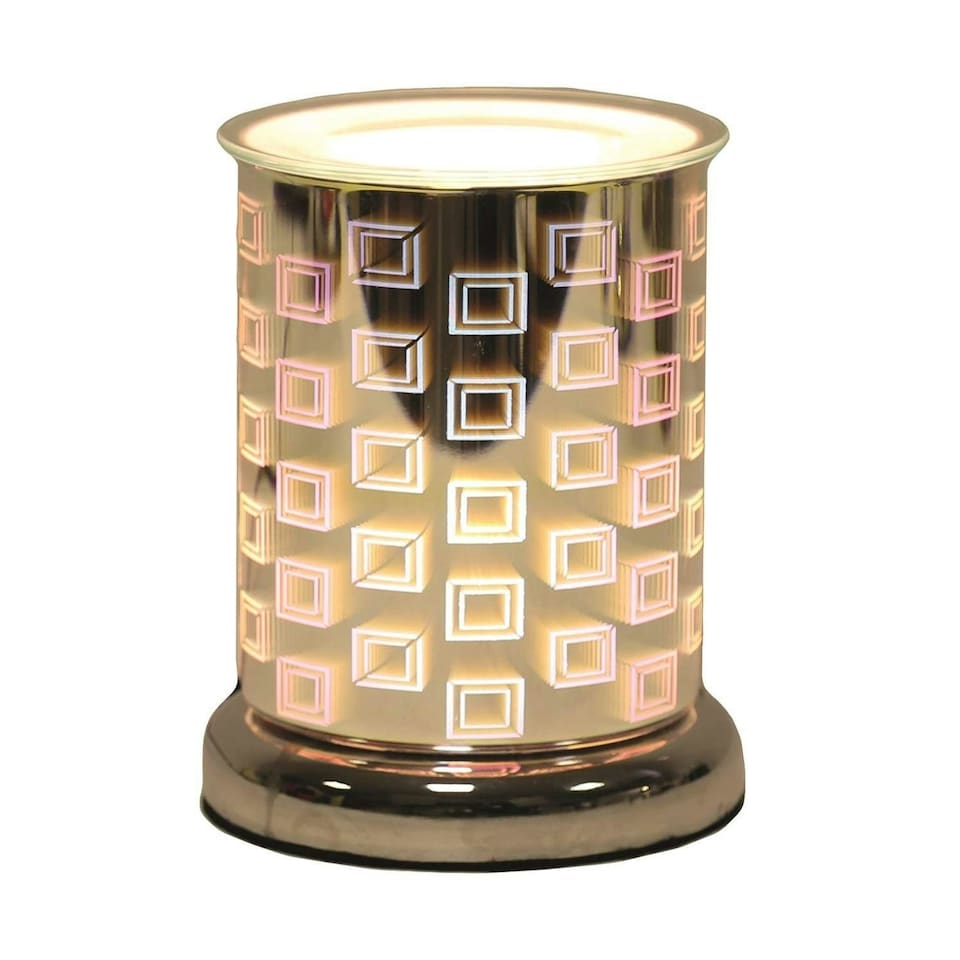 Aroma Electric 3D Cylinder Wax Melt Burner 16cm - Squares | Multi