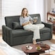 image 2 of HOMCOM 2 Seater Sofa Bed, Convertible Pull Out Bed Settee, Charcoal Grey | Grey | Charcoal grey