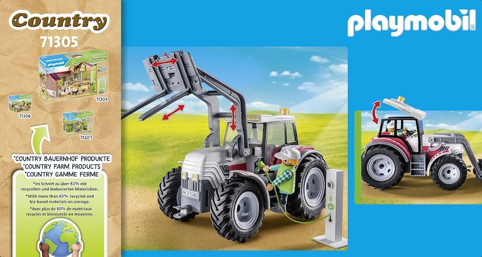 image 1 of Large Tractor with Hay Bales