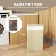 image 4 of HOMCOM Laundry Hamper with Removable Washable Liner Bag, Nature Wood Finish Brown | Cream