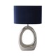 image 6 of Dott Chrome Ceramic Table Lamp with Blue Shade Blue