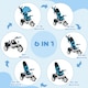 image 3 of HOMCOM 4 in 1 Kids Trike, Stroller with Parent Handle, Blue