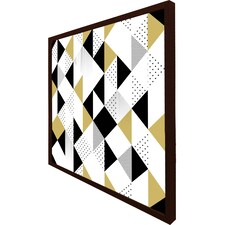 Gold & black geometric triangles (Picture Frame) Brown | S