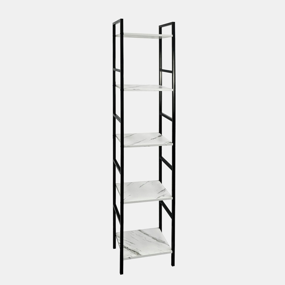 image 1 of OHS 5 Tier Modern Home Storage Organiser Shelving Display Unit Black | 5 Tier - 29.5 x 23.5 x 140cm