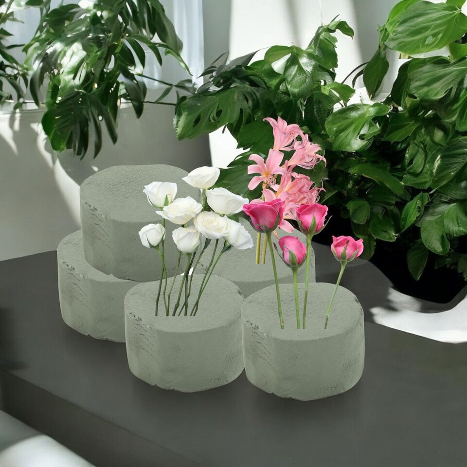 image 1 of 14cm Cylindrical Floral Wet Foam Oasis | Green | 1