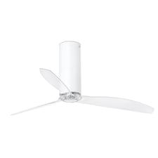Tube Medium Ceiling Fan Clear, White Gloss - Optional LED Light Sold Separately