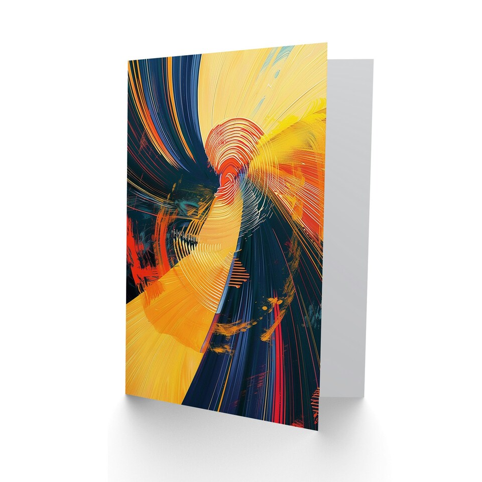image 1 of Abstract Radial Spin Blur Sunset Oil Arty Birthday Card