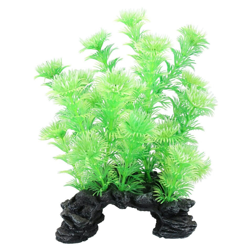 image 1 of Natural Look Aquatic Aquarium Fish Tank Deco Plant Rock Cabomba 5x12x20cm