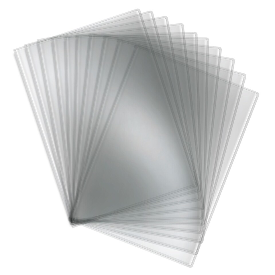 image 1 of Rhino Plastic Protective Sleeves Exercise Book Covers Clear A4+ 50 Pack