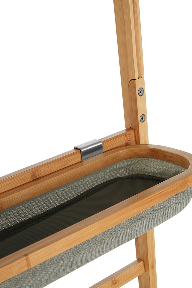 image 1 of Orsina Versatile 5 Tier Towel Rack With Mirror, Integrated Mirror Towel Rack For Washroom, Foldable Toiletries Trays