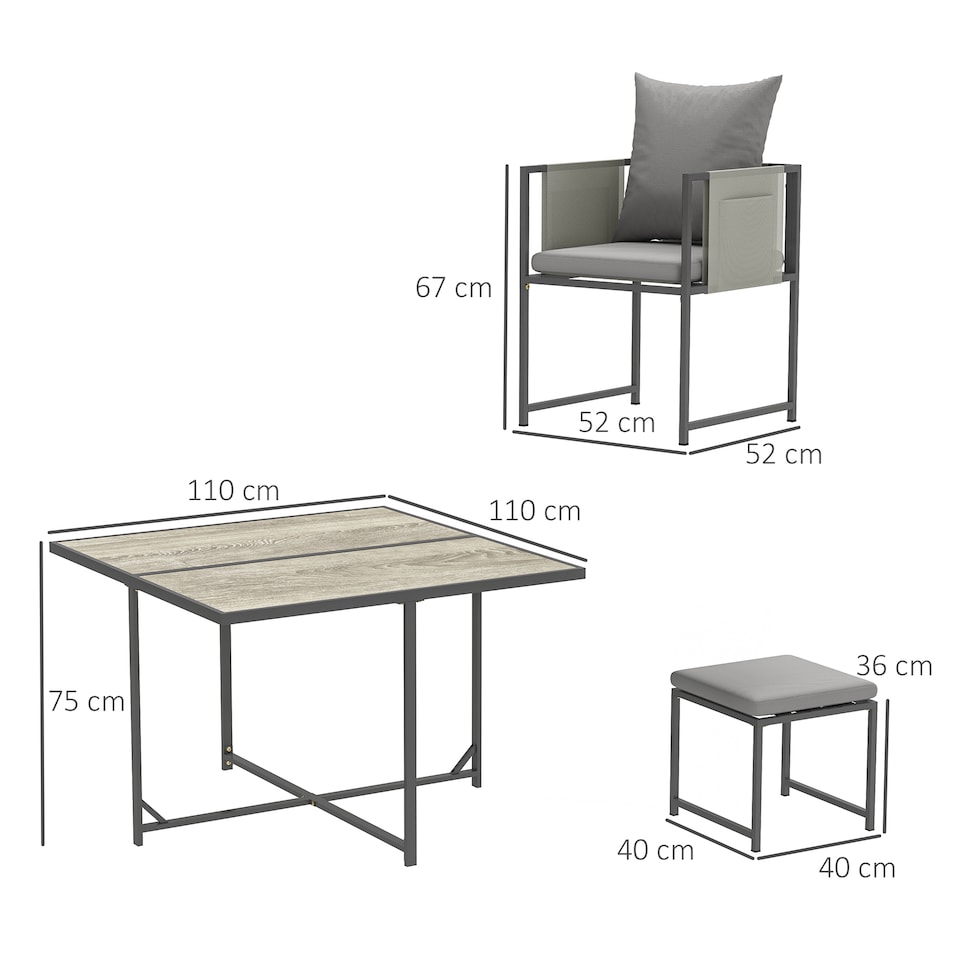 image 1 of Outsunny 8 Seater Garden Dining Set, Cube Garden Furniture with Cushions