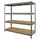 image 3 of Monster Racking Q-Rax Heavy Duty Storage Shelving, 160cm W, 60cm D, Grey Grey