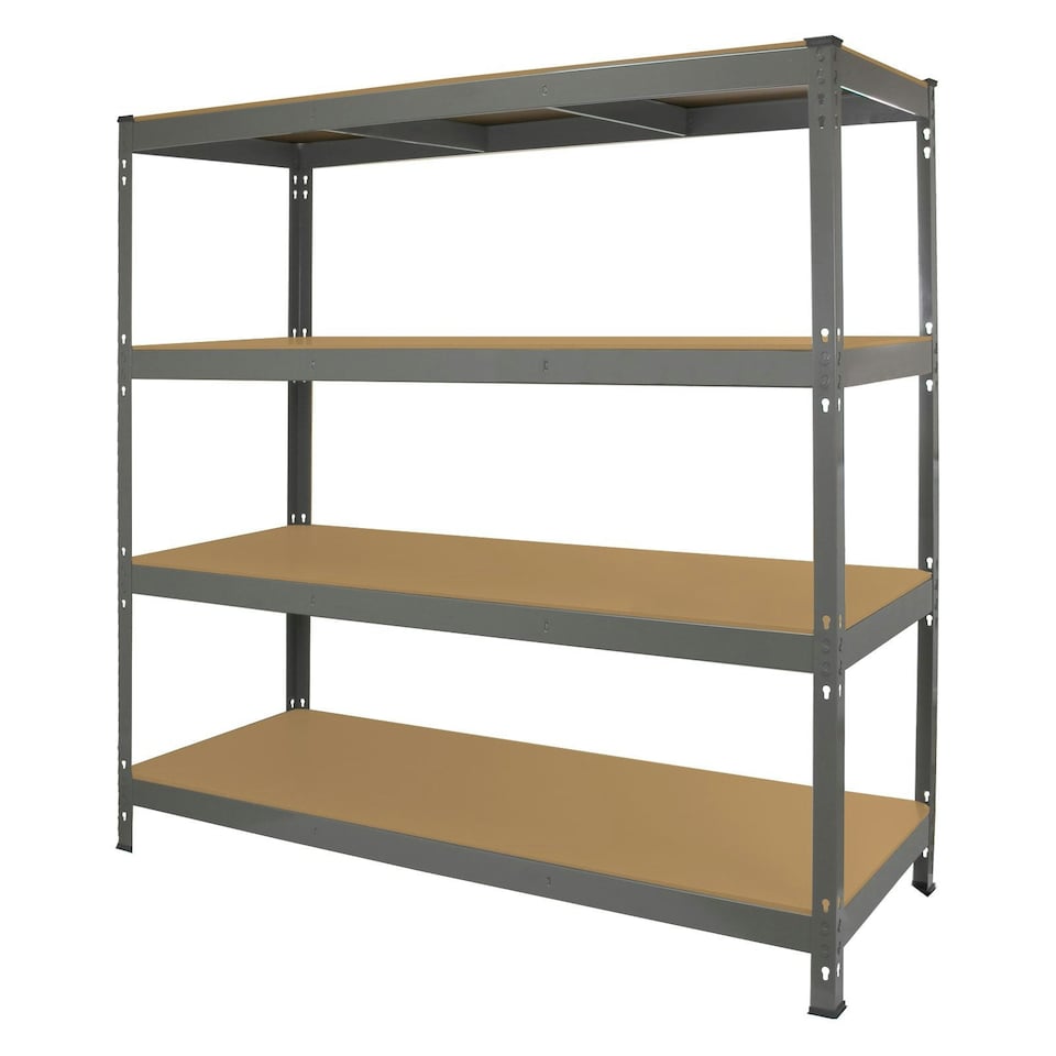 image 1 of Monster Racking Q-Rax Heavy Duty Storage Shelving, 160cm W, 60cm D, Grey Grey
