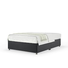Graphite Plush Velvet No Drawer Divan Base Super King