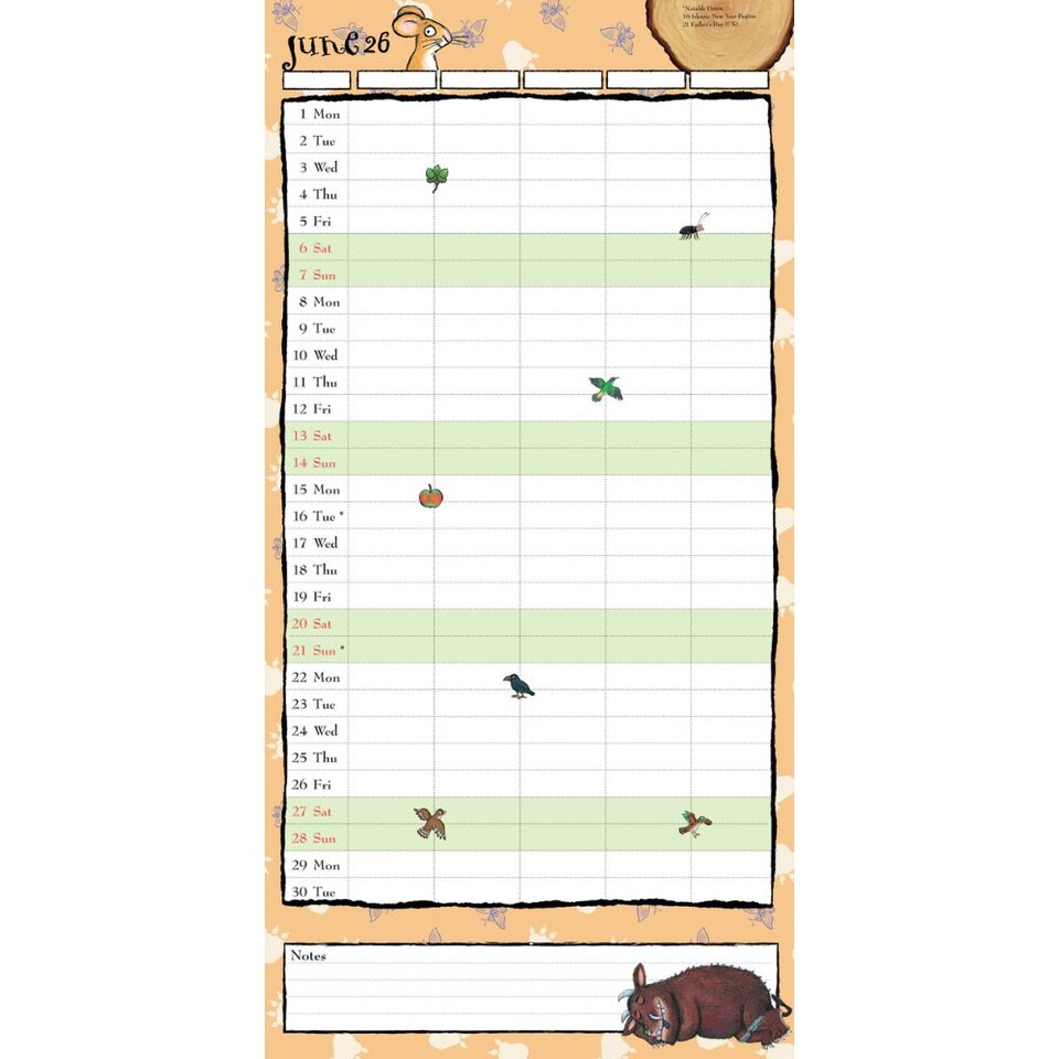 image 1 of THE GRUFFALO 2026 FAMILY ORGANISER CALENDAR (WITH POCKET AND STICKERS)