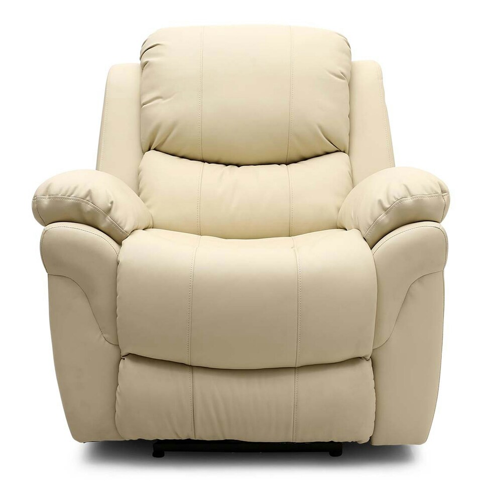 image 1 of Madison Electric Bonded Leather Automatic Recliner Home Lounge Chair (Cream)