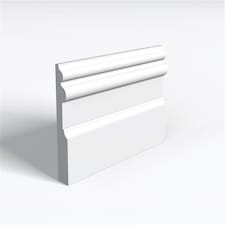 Pack of 20 (Total 20 Units) - Moisture Resistant MDF Primed Adrian Skirting Board & Rebate - 18mm (T) x 144mm (H) x 4200mm (L)
