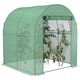 image 1 of Outsunny Walk in Polytunnel Greenhouse with Roll-up Window and Door, Green