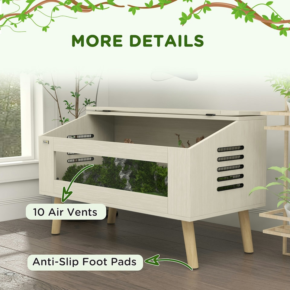 image 1 of PawHut Reptile Terrarium, 140L Snake Vivarium with Tempered Glass Windows