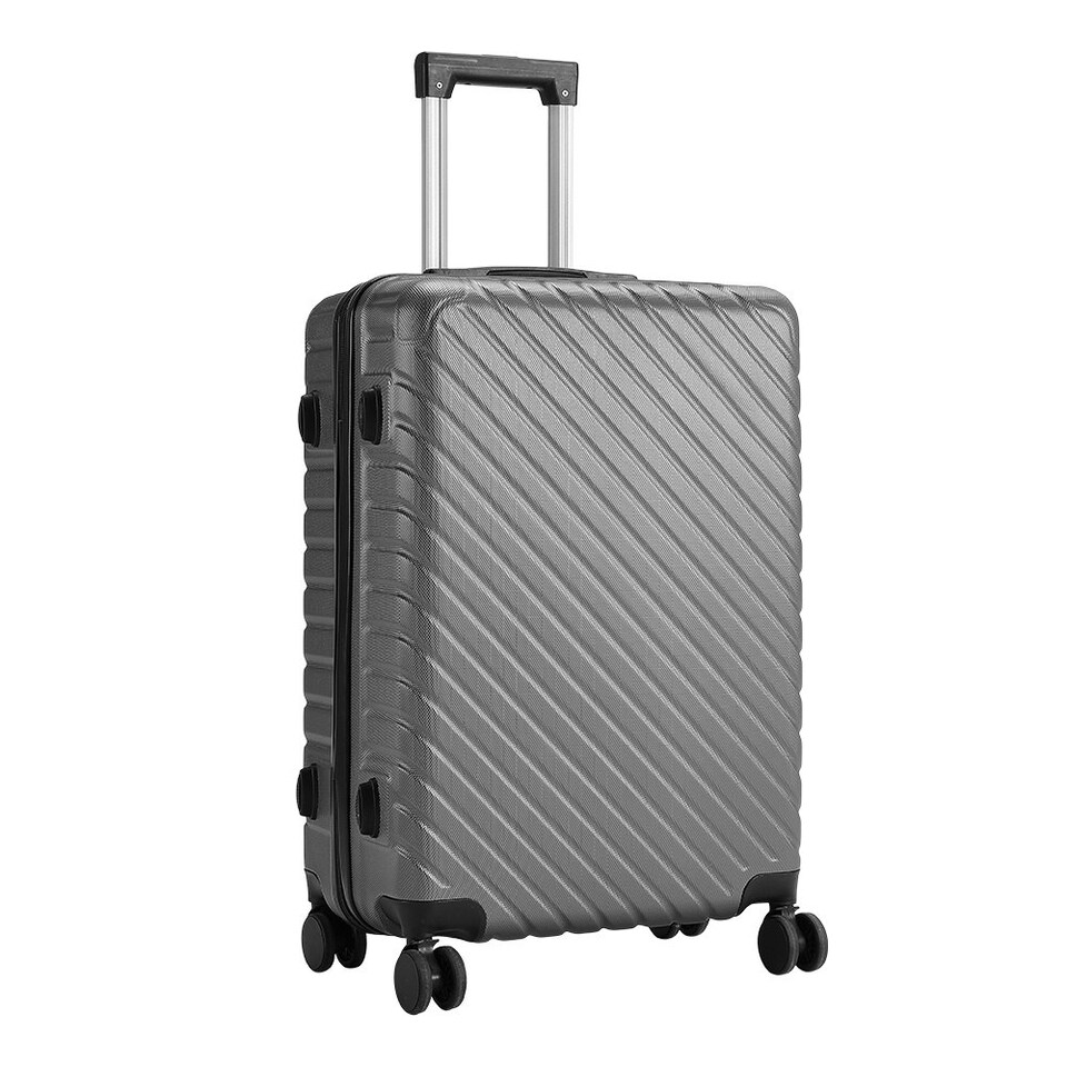 image 1 of Living and Home Lightweight Hardside Travel Suitcase with Spinner Wheels - 28" Silver Chrome | Large