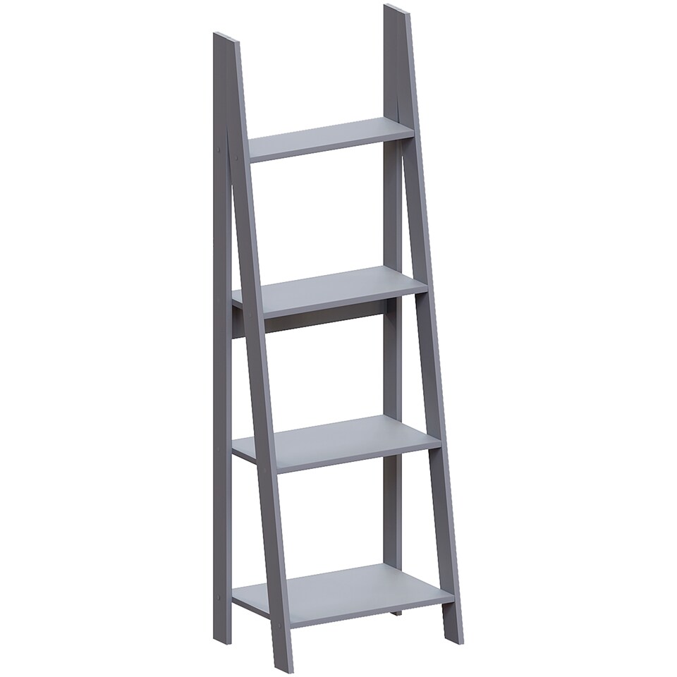 image 1 of Vida Designs Bristol 4 Tier Step Ladder Bookcase Display Storage, Grey