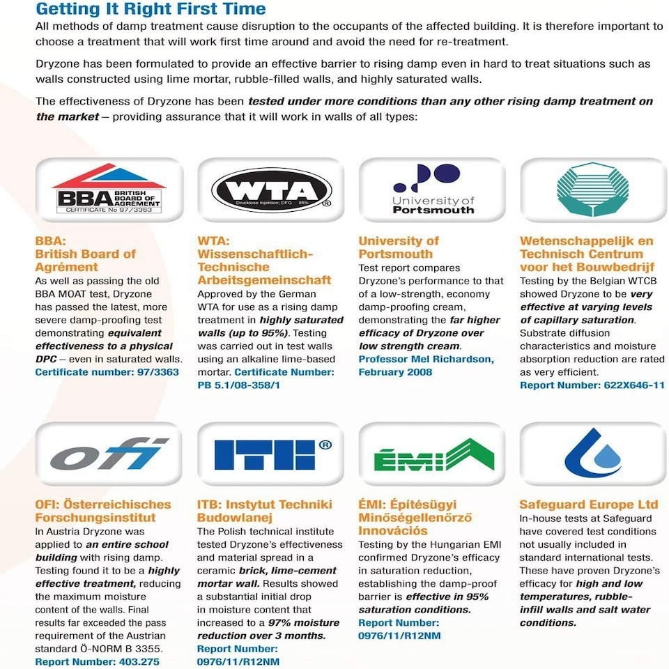 image 1 of Dryzone Damp Proofing Cream (DPC) - 310 x (5Pack) - High-Strength Injection Cream for Rising Damp Treatment. BBA & WTA Approved