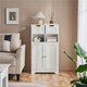 image 2 of Yaheetech Bathroom Floor Storage Cabinet with 2 Drawers White White